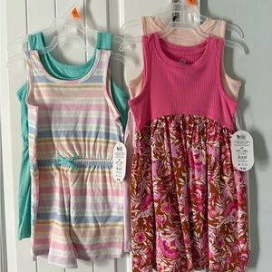 Colorful Kids' Tank Dresses and Romper Set